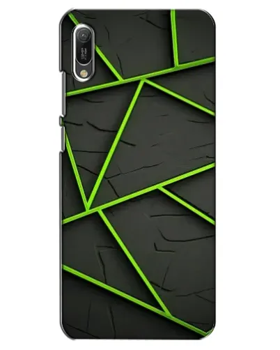 Чехол для Huawei Y6 2019 с картинкой «Зеленые геометрические линии»