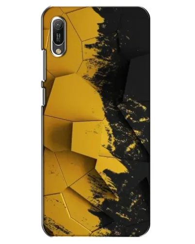 Чехол для Huawei Y6 2019 с картинкой «Золотые осколки геометрии»