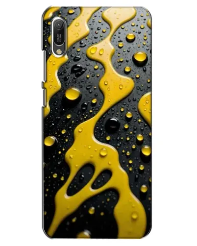 Чехол для Huawei Y6 2019 с картинкой «Жидкое желтое золото»