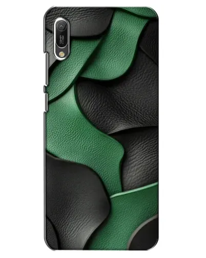 Чехол для Huawei Y6 2019 с картинкой «Зеленые кожаные волны»