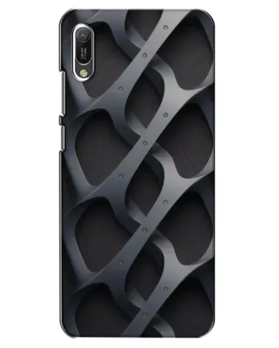 Чехол для Huawei Y6 2019 с картинкой «Объемное серое плетение»