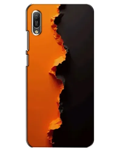 Чехол для Huawei Y6 2019 с картинкой «Оранжевый разлом»