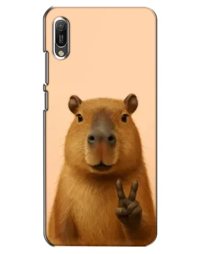 Чехол для Huawei Y6 2019 с картинкой «Капибара виктория»