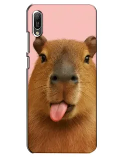 Чохол для Huawei Y6 2019 з картинкою «Капібара з язиком»