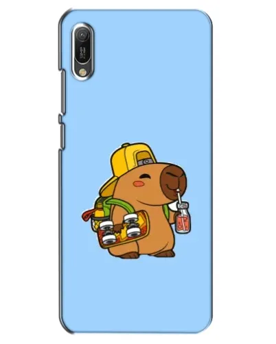 Чехол для Huawei Y6 2019 с картинкой «Капибара на скейте»