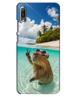 Чохол для Huawei Y6 2019 з картинкою «Капібара на морі»