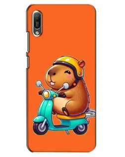 Чохол для Huawei Y6 2019 з картинкою «Капібара на скутері»