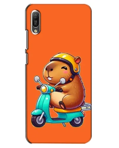 Чехол для Huawei Y6 2019 с картинкой «Капибара на скутере»