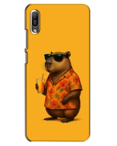 Чехол для Huawei Y6 2019 с картинкой «Капибара на отдыхе»