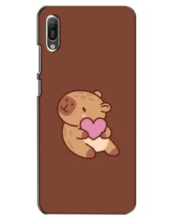 Чохол для Huawei Y6 2019 з картинкою «Капібара з серцем»
