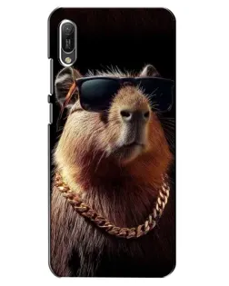 Чохол для Huawei Y6 2019 з картинкою «Капібара золотий ланцюг»