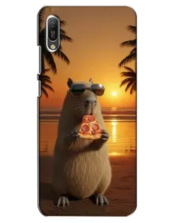 Чохол для Huawei Y6 2019 з картинкою «Капібара з піцою»