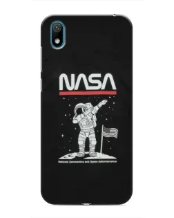 Чехол для Huawei Y6 Pro (2019)/ Y6 Prime 2019 с картинкой «NASA — шагаем по Луне»