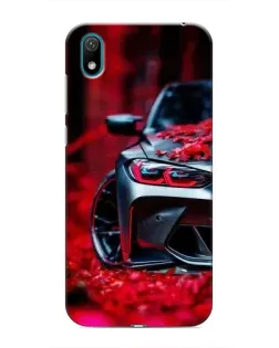 Чехол для Huawei Y6 Pro (2019)/ Y6 Prime 2019 с картинкой «Спортивная BMW и цветы»