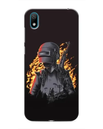 Чехол для Huawei Y6 Pro (2019)/ Y6 Prime 2019 с картинкой «PUBG — огненный силуэт» Чехол для Huawei Y6 Pro (2019)/ Y6 Prime 2019 с картинкой «PUBG — огненный силуэт»