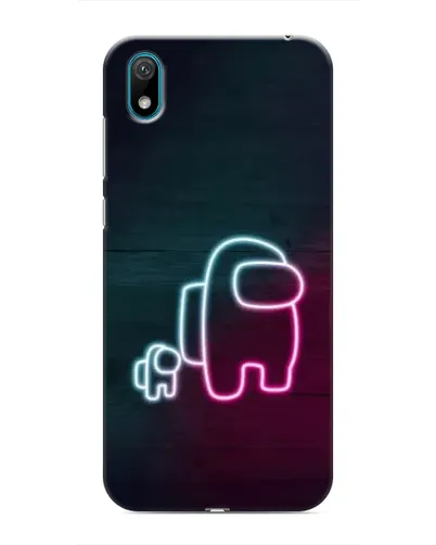 Чехол для Huawei Y6 Pro (2019)/ Y6 Prime 2019 с картинкой «Among Us неон-арт»