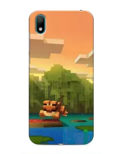 Чехол для Huawei Y6 Pro (2019)/ Y6 Prime 2019 с картинкой «Майнкрафт закат солнца»