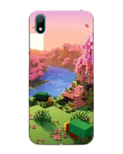 Чехол для Huawei Y6 Pro (2019)/ Y6 Prime 2019 с картинкой «Розовое дерево Minecraft»