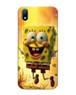 Чехол для Huawei Y6 Pro (2019)/ Y6 Prime 2019 с картинкой «Губка Боб прыгает»