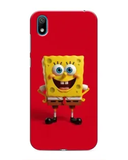 Чехол для Huawei Y6 Pro (2019)/ Y6 Prime 2019 с картинкой «Спанч Боб на красном»