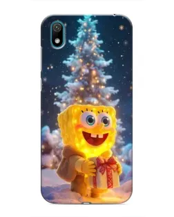 Чехол для Huawei Y6 Pro (2019)/ Y6 Prime 2019 с картинкой «Рождественский Спанч Боб»