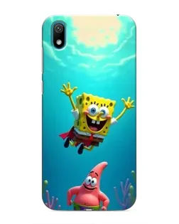 Чехол для Huawei Y6 Pro (2019)/ Y6 Prime 2019 с картинкой «Спанч Боб под водой»