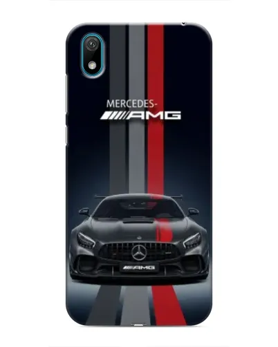 Чехол для Huawei Y6 Pro (2019)/ Y6 Prime 2019 с картинкой «Mercedes — белый карбон»