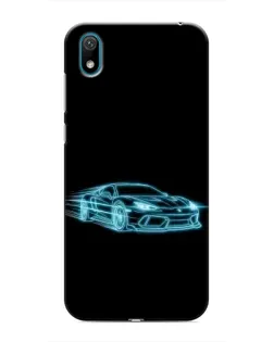 Чехол для Huawei Y6 Pro (2019)/ Y6 Prime 2019 с картинкой «Неоновый контур Lamborghini»