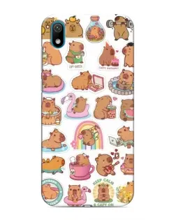 Чехол для Huawei Y6 Pro (2019)/ Y6 Prime 2019 с картинкой «Капибары набор» Чехол для Huawei Y6 Pro (2019)/ Y6 Prime 2019 с картинкой «Капибары набор»