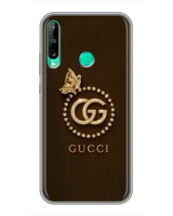 Чехол для Huawei Y6p с картинкой «Gucci — золотая бабочка»