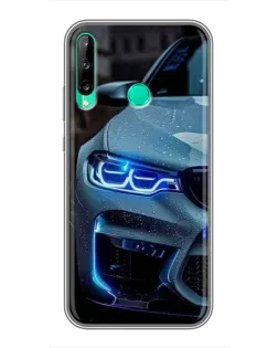 Чехол для Huawei Y6p с картинкой «Взгляд BMW с синими фарами»