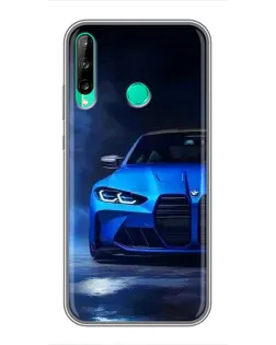 Чехол для Huawei Y6p с картинкой «Голубая BMW M4»
