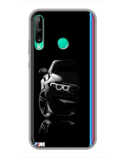 Чехол для Huawei Y6p с картинкой «Силуэт BMW в темноте»