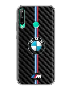 Чехол для Huawei Y6p с картинкой «Эмблема BMW и карбон»