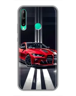 Чехол для Huawei Y6p с картинкой «Красная BMW на дороге»