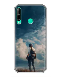 Чехол для Huawei Y6p с картинкой «Герой PUBG на скале»