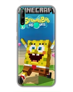 Чохол для Huawei Y6p з картинкою «Губка Боб Minecraft»