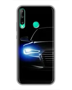 Чехол для Huawei Y6p с картинкой «Неоновый взгляд Audi»