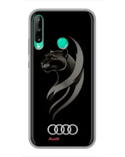 Чехол для Huawei Y6p с картинкой «Графика — пантера и Audi»