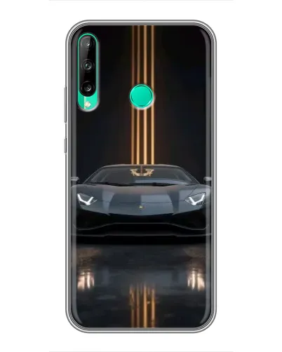 Чехол для Huawei Y6p с картинкой «Lamborghini золотые линии»