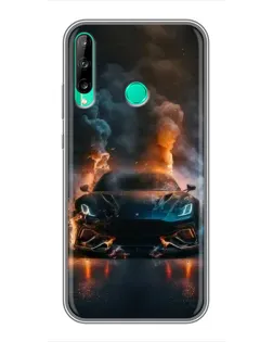 Чехол для Huawei Y6p с картинкой «Lamborghini дымная эстетика»