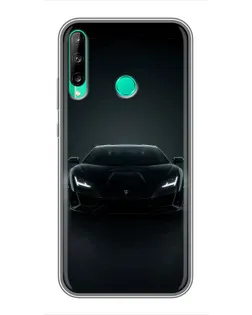 Чехол для Huawei Y6p с картинкой «Черный Lamborghini Aventador»