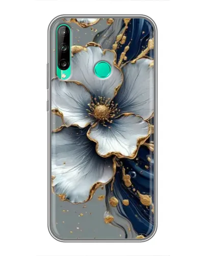 Чехол для Huawei Y6p с картинкой «Белый цветок и золотой флюид» Чехол для Huawei Y6p с картинкой «Белый цветок и золотой флюид»