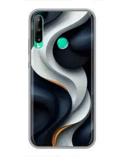 Чохол для Huawei Y6p з картинкою «Об'ємні чорно-білі стрічки»