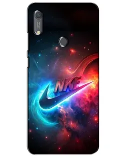 Чехол для Huawei Y6s с картинкой «Огненный логотип Nike»