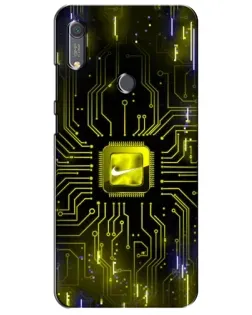 Чехол для Huawei Y6s с картинкой «Nike — золотая искра»