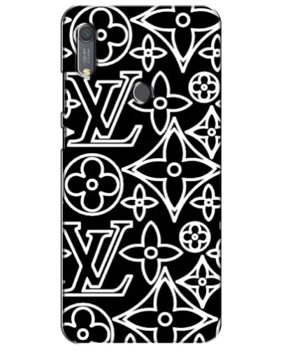 Чехол для Huawei Y6s с картинкой «Черно-белый узор LV»