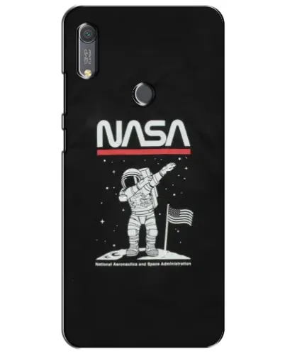 Чехол для Huawei Y6s с картинкой «NASA — шагаем по Луне»