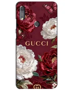 Чехол для Huawei Y6s с картинкой «Gucci — бордовые розы»