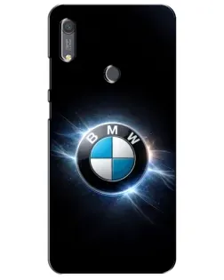 Чехол для Huawei Y6s с картинкой «BMW — неоновое сияние»